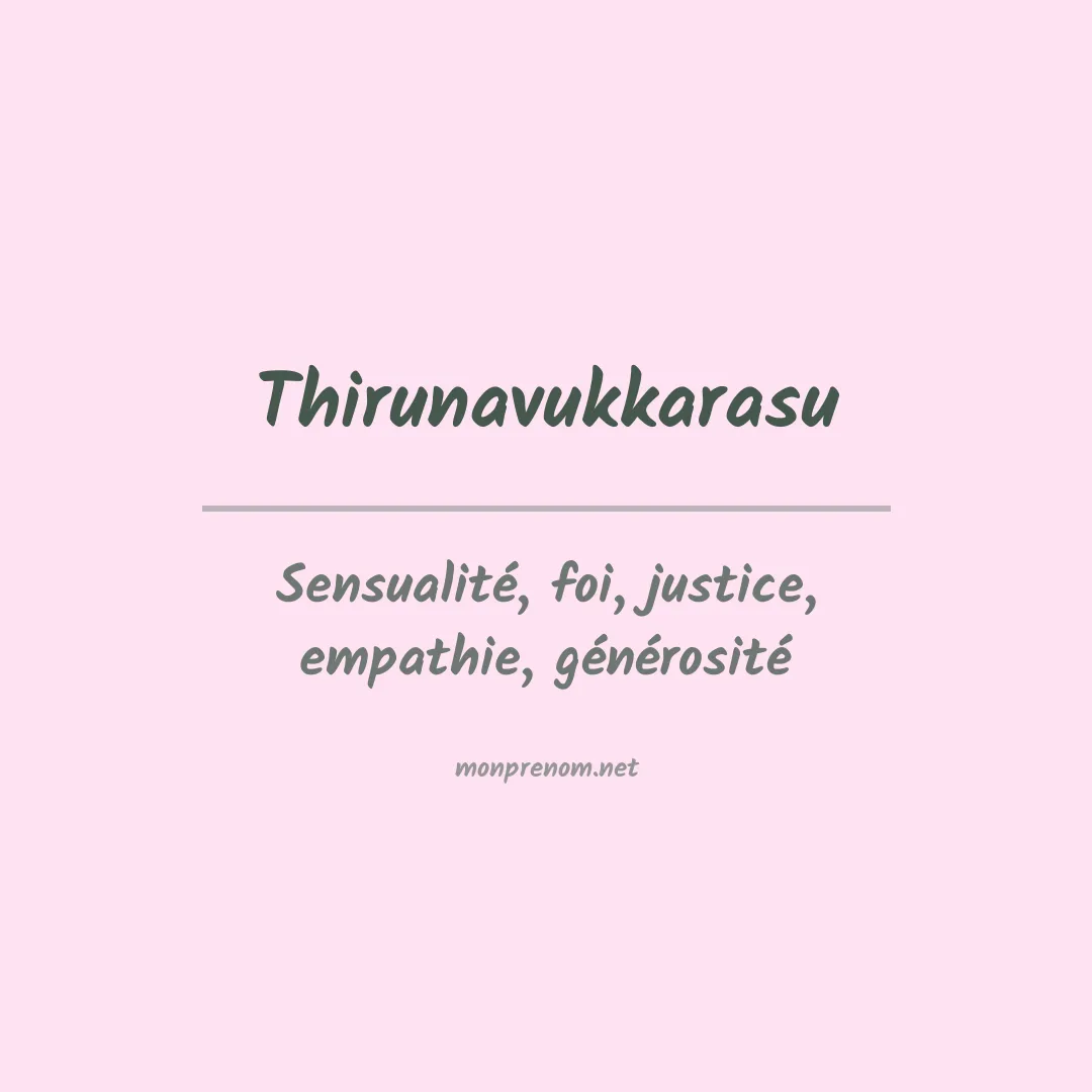 Signification du prénom Thirunavukkarasu