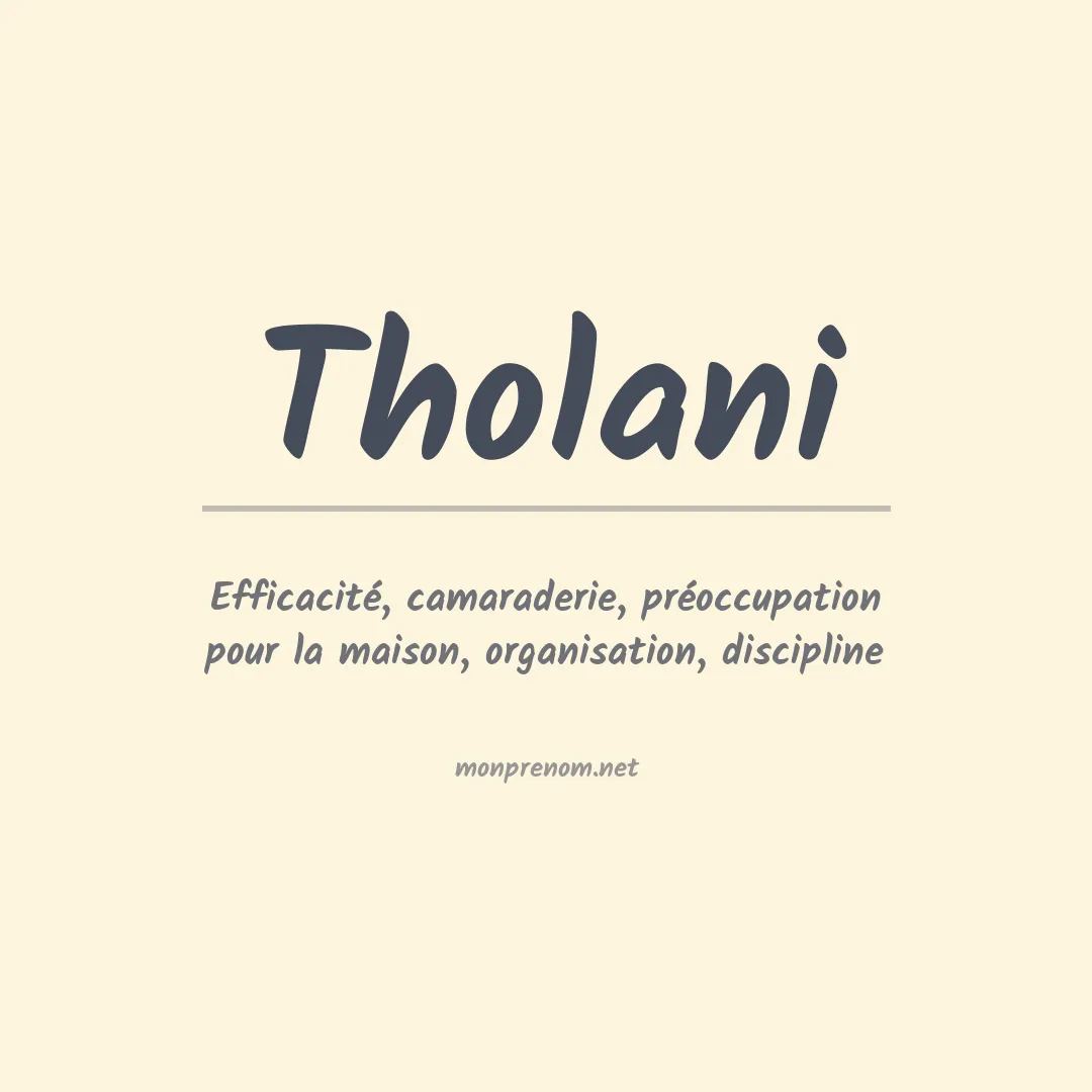 Signification du prénom Tholani