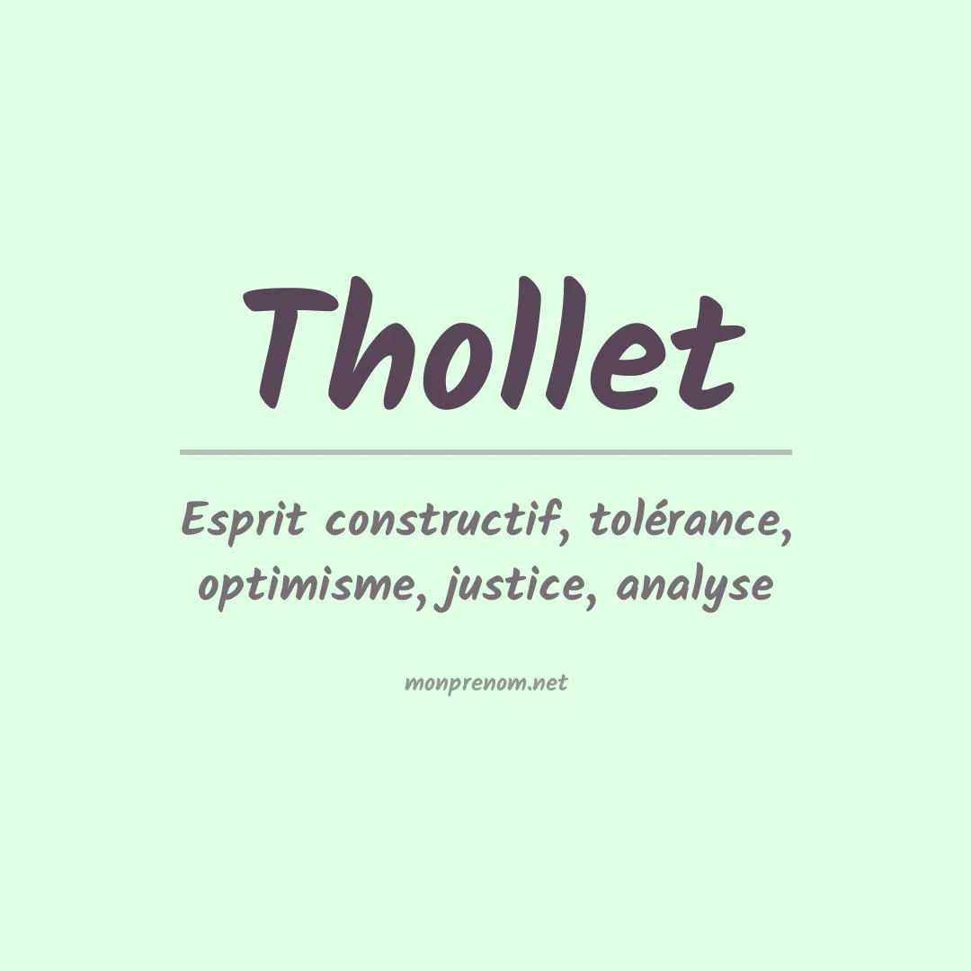 Signification du prénom Thollet