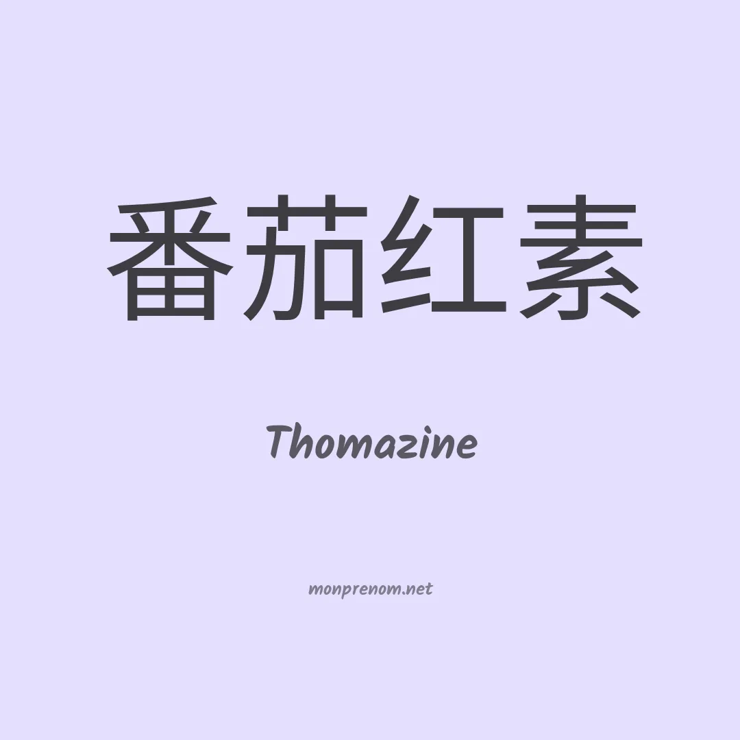 Thomazine en chinois