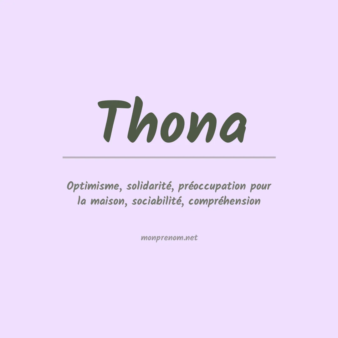 Signification du prénom Thona