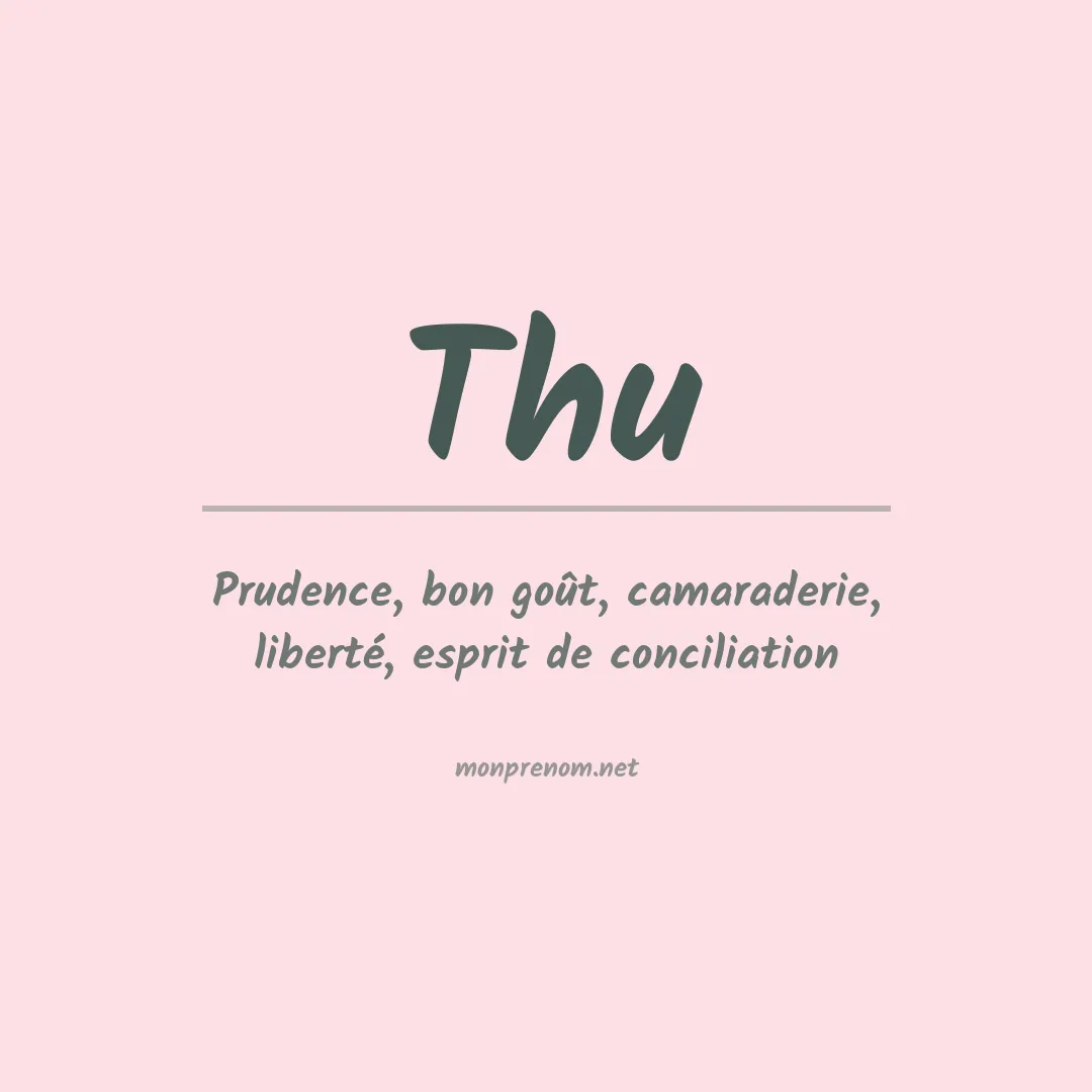Signification du prénom Thu