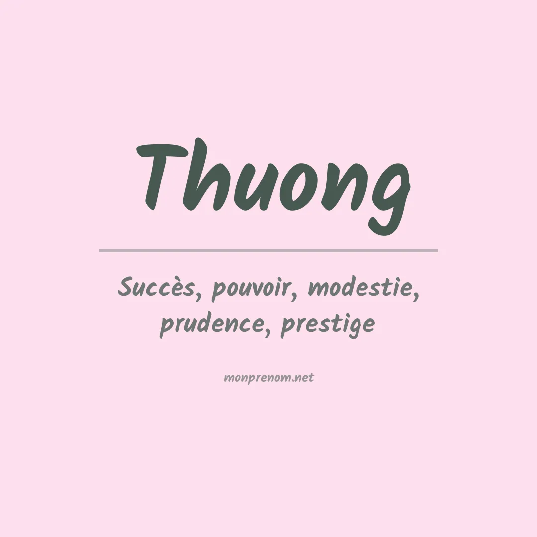 Signification du prénom Thuong