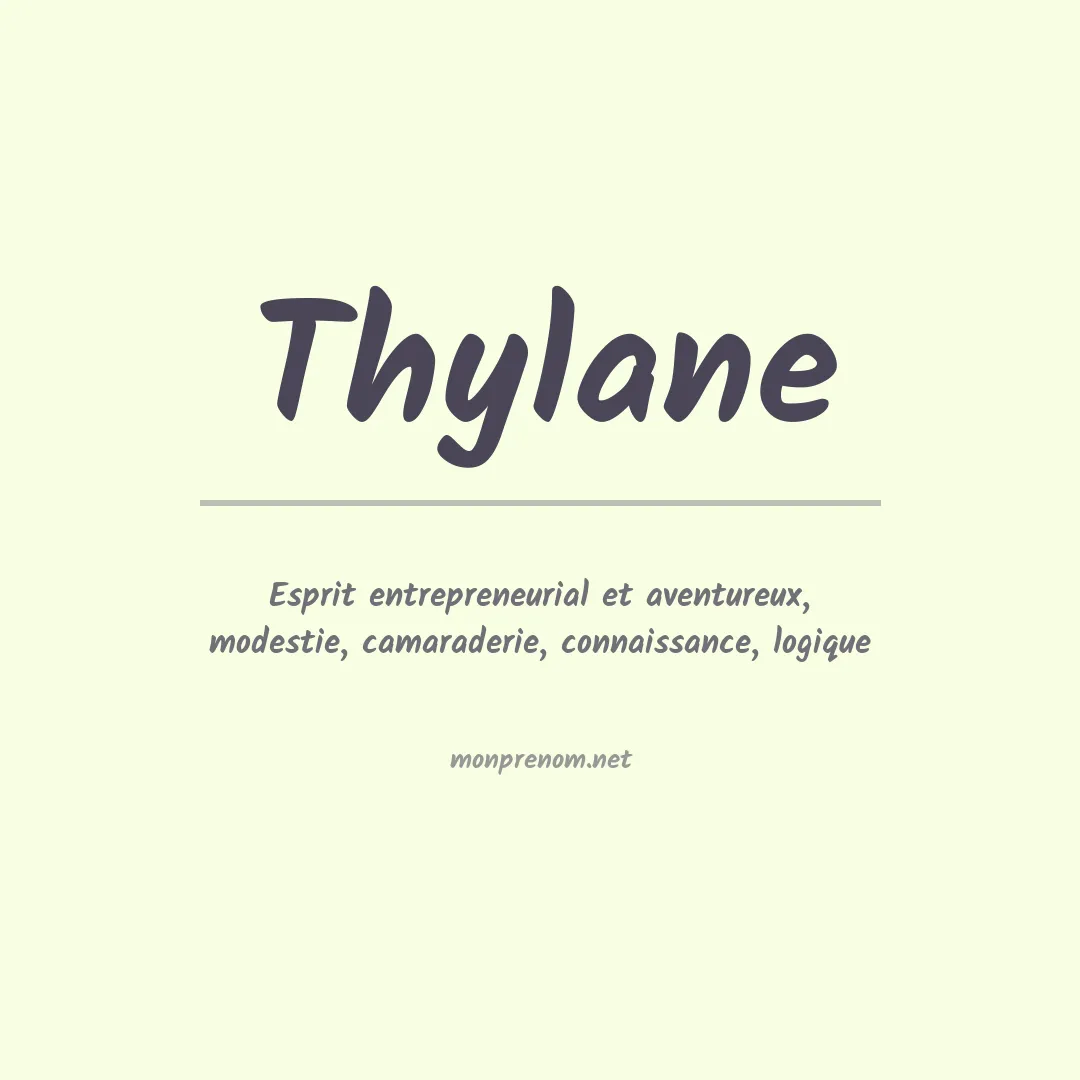 Signification du prénom Thylane