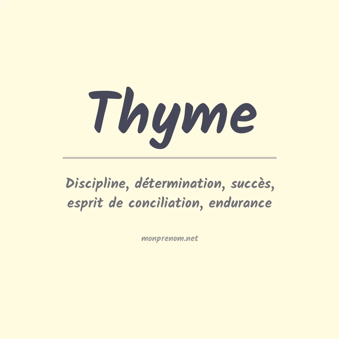 Signification du prénom Thyme