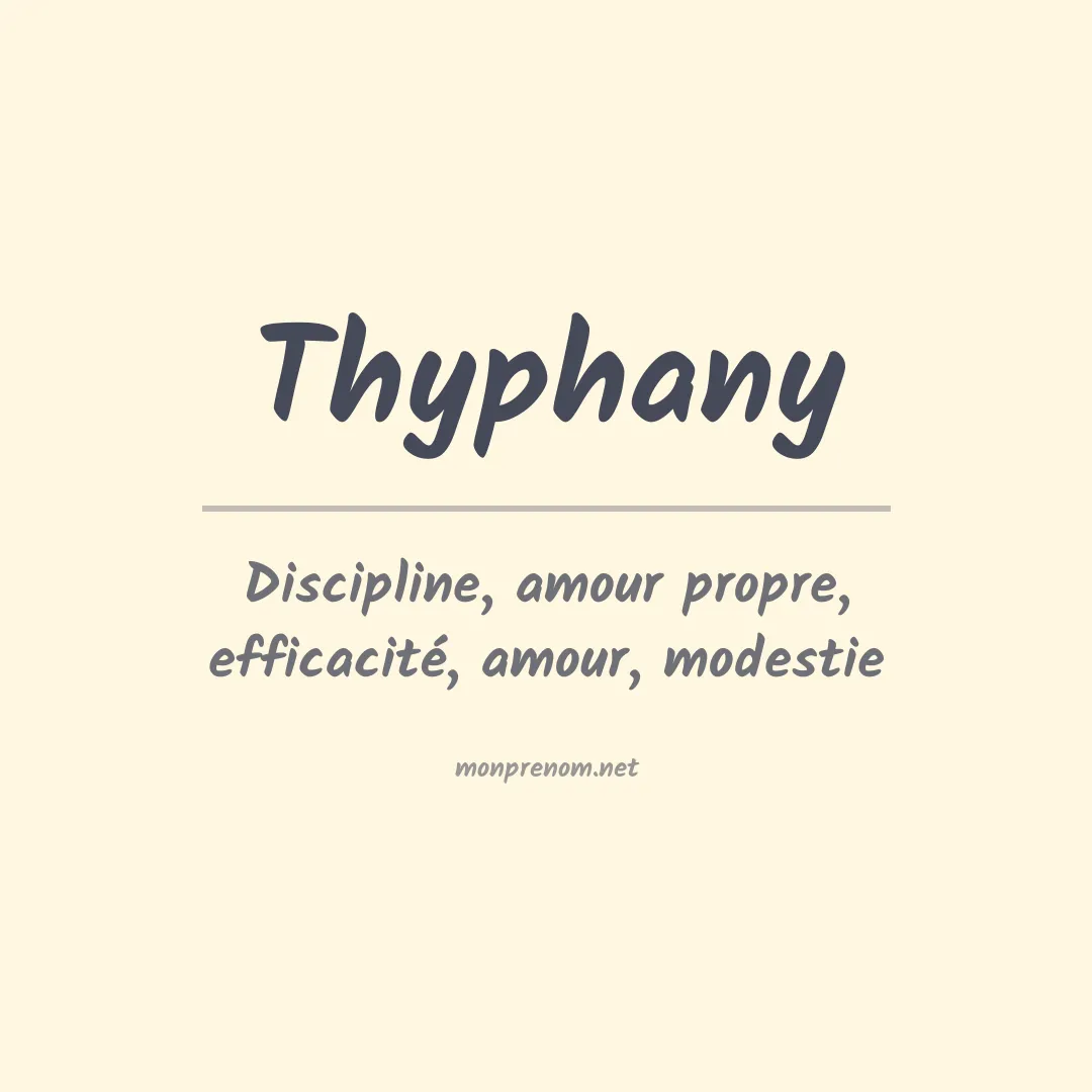 Signification du prénom Thyphany