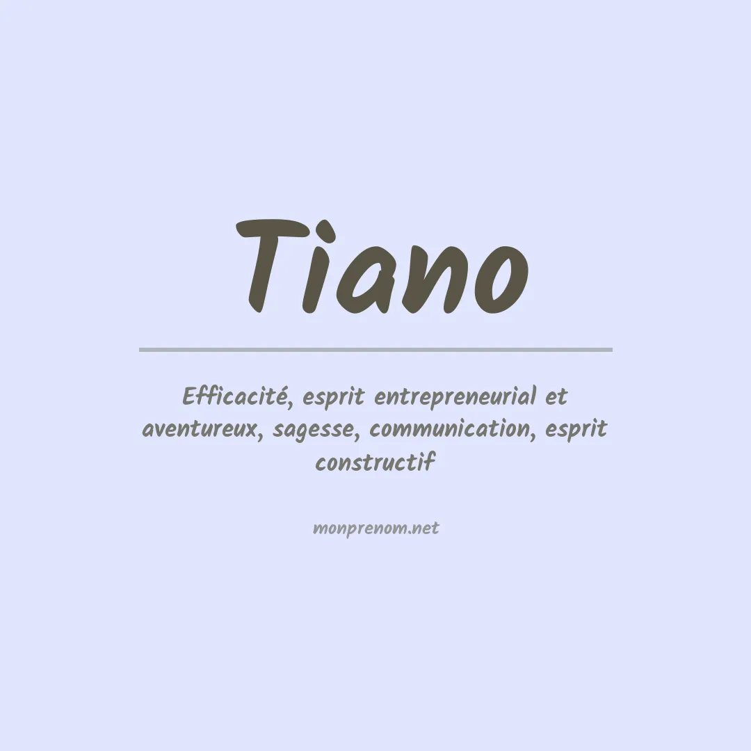 Prénom Tiano