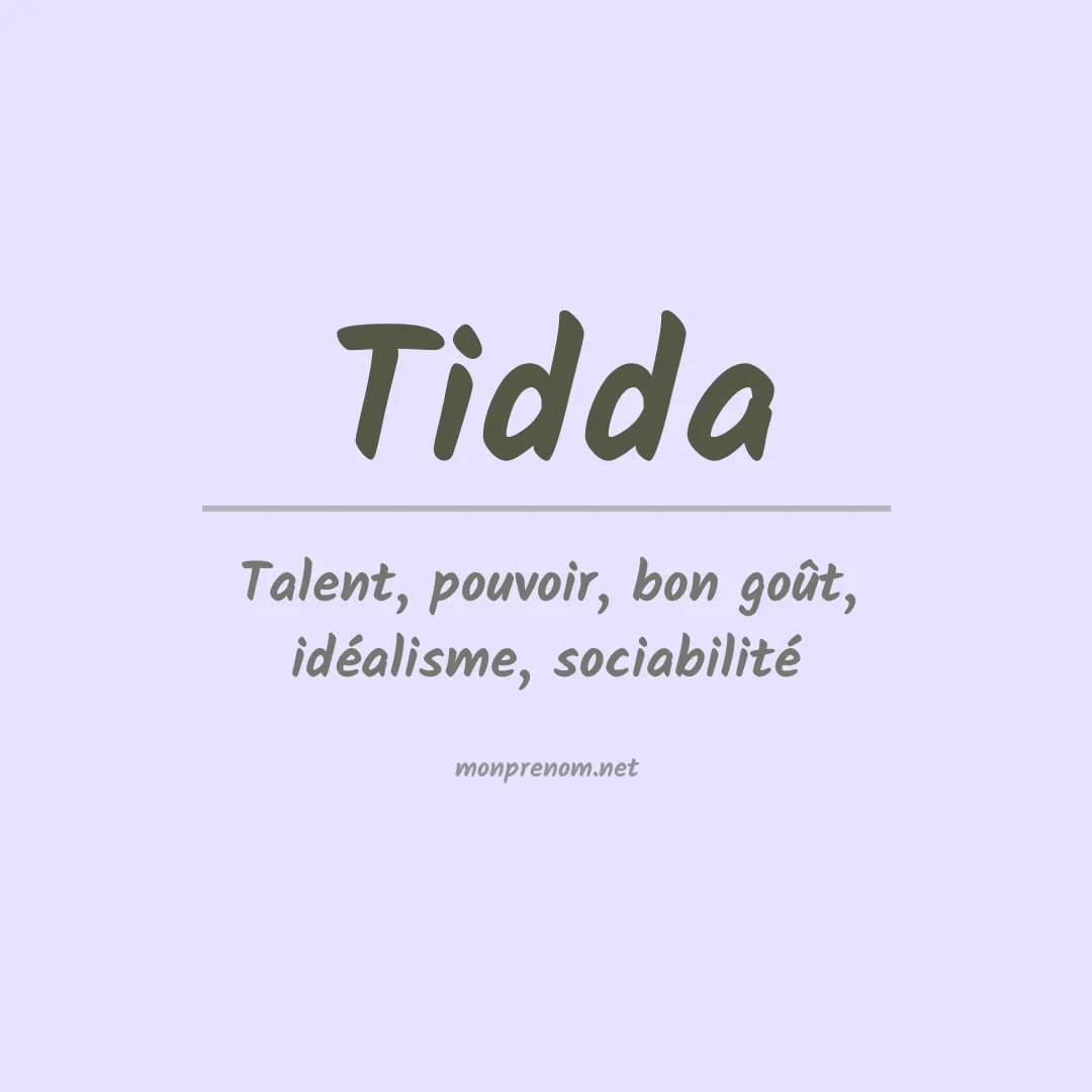 Signification du prénom Tidda