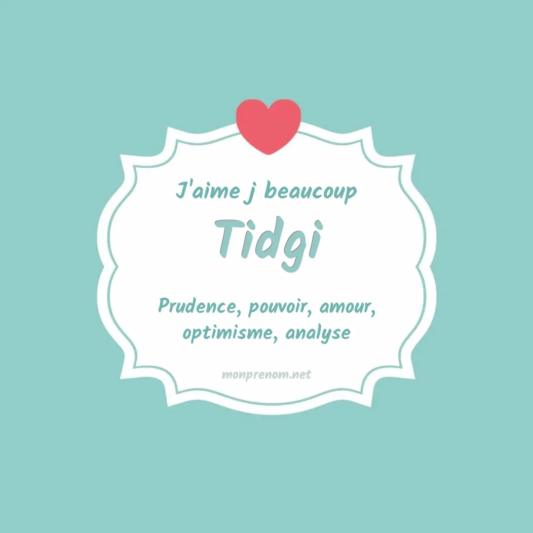 J'aime beaucoup Tidgi