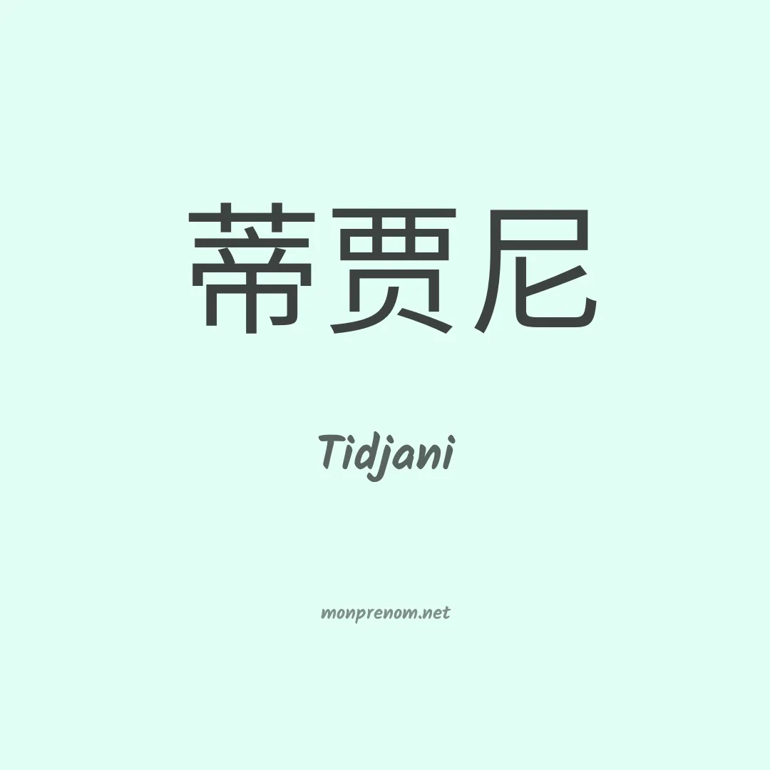 Tidjani en chinois