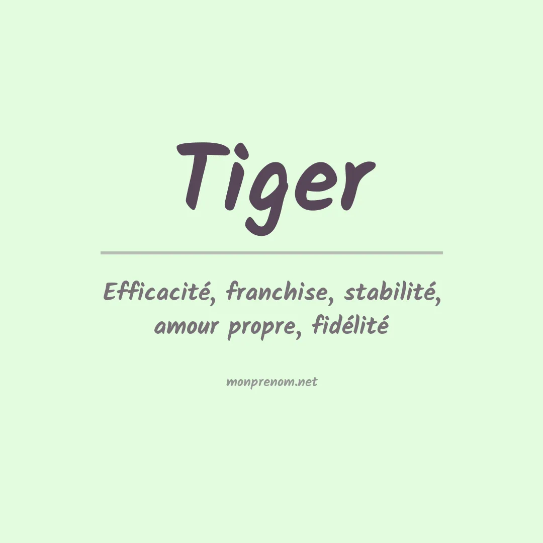 Prénom Tiger