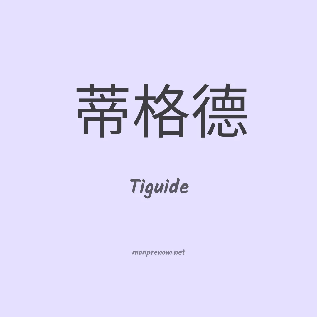 Tiguide en chinois