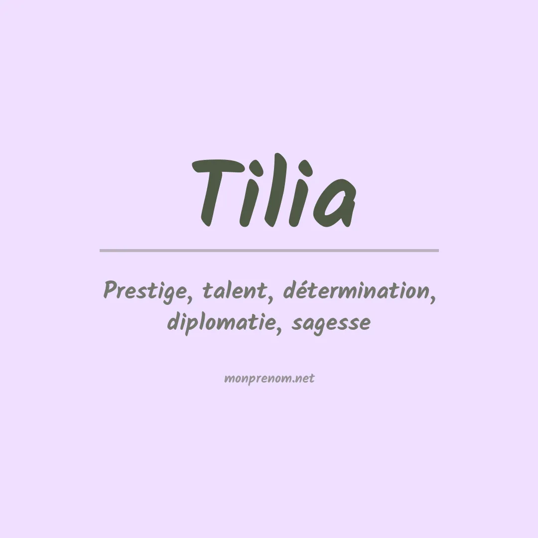 Prénom Tilia