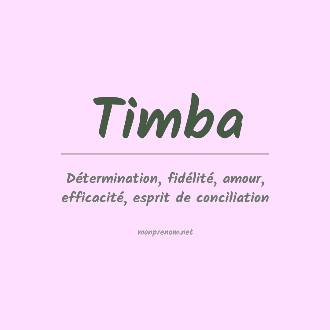Signification du prénom Timba