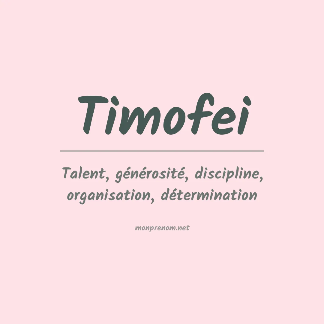 Prénom Timofei