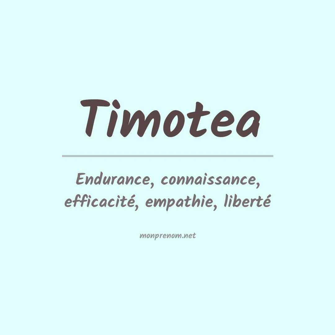 Signification du prénom Timotea