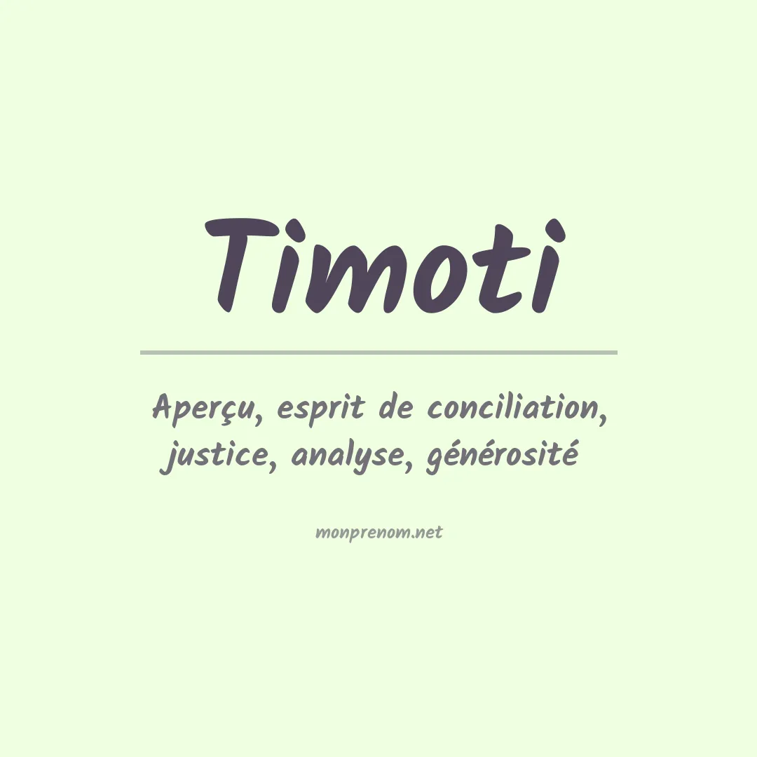 Prénom Timoti