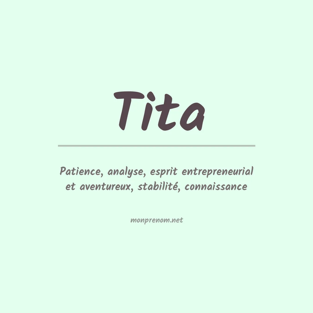Signification du prénom Tita