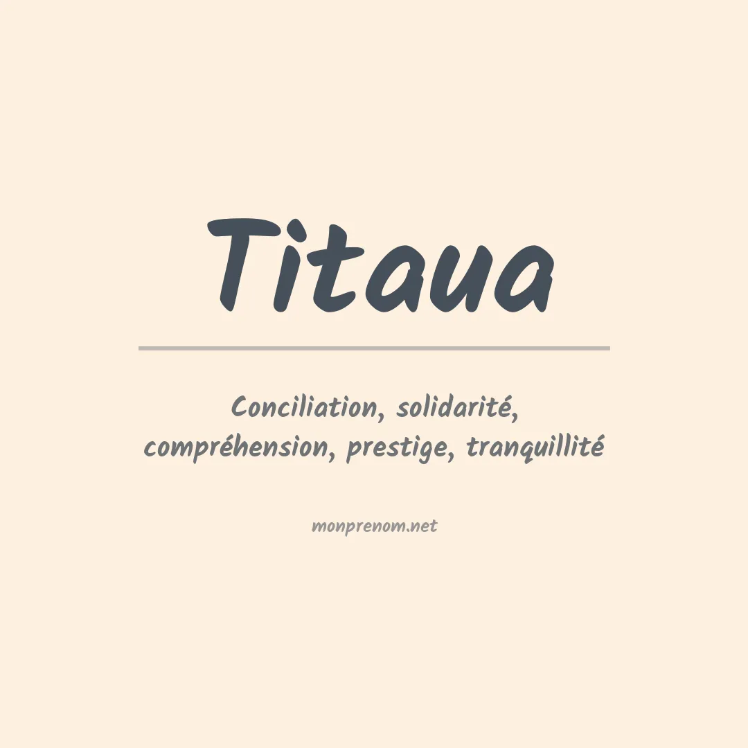 Prénom Titaua