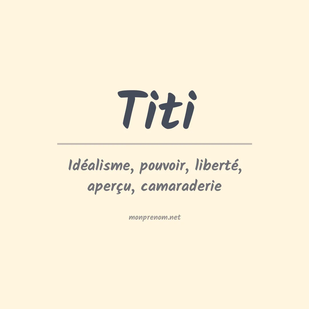 Prénom Titi