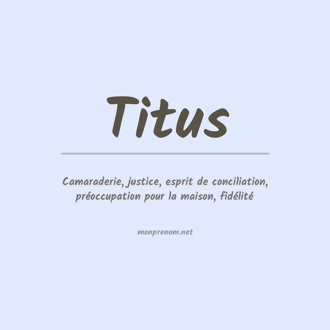 Prénom Titus