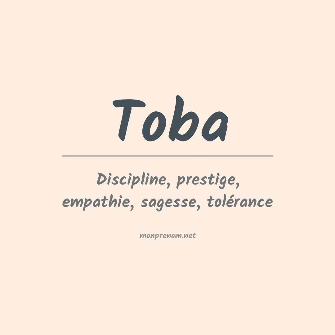 Signification du prénom Toba