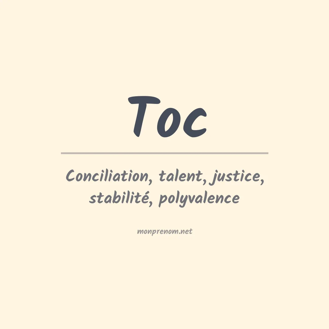Signification du prénom Toc