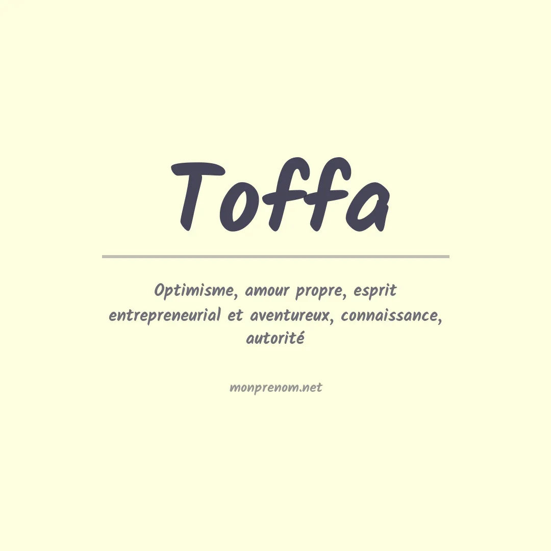 Signification du prénom Toffa