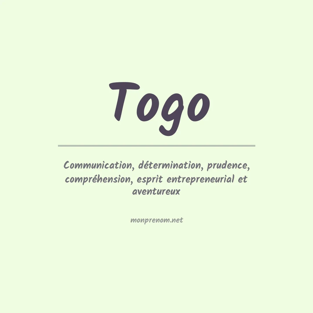 Signification du prénom Togo