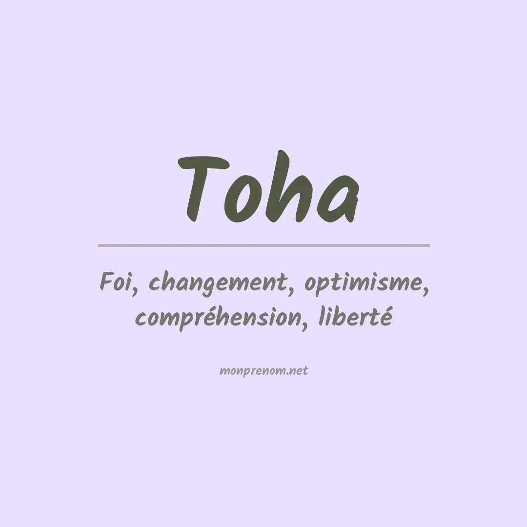 Signification du prénom Toha