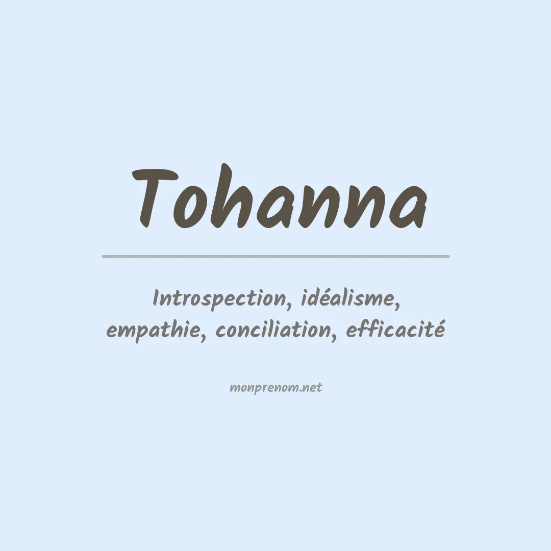 Signification du prénom Tohanna