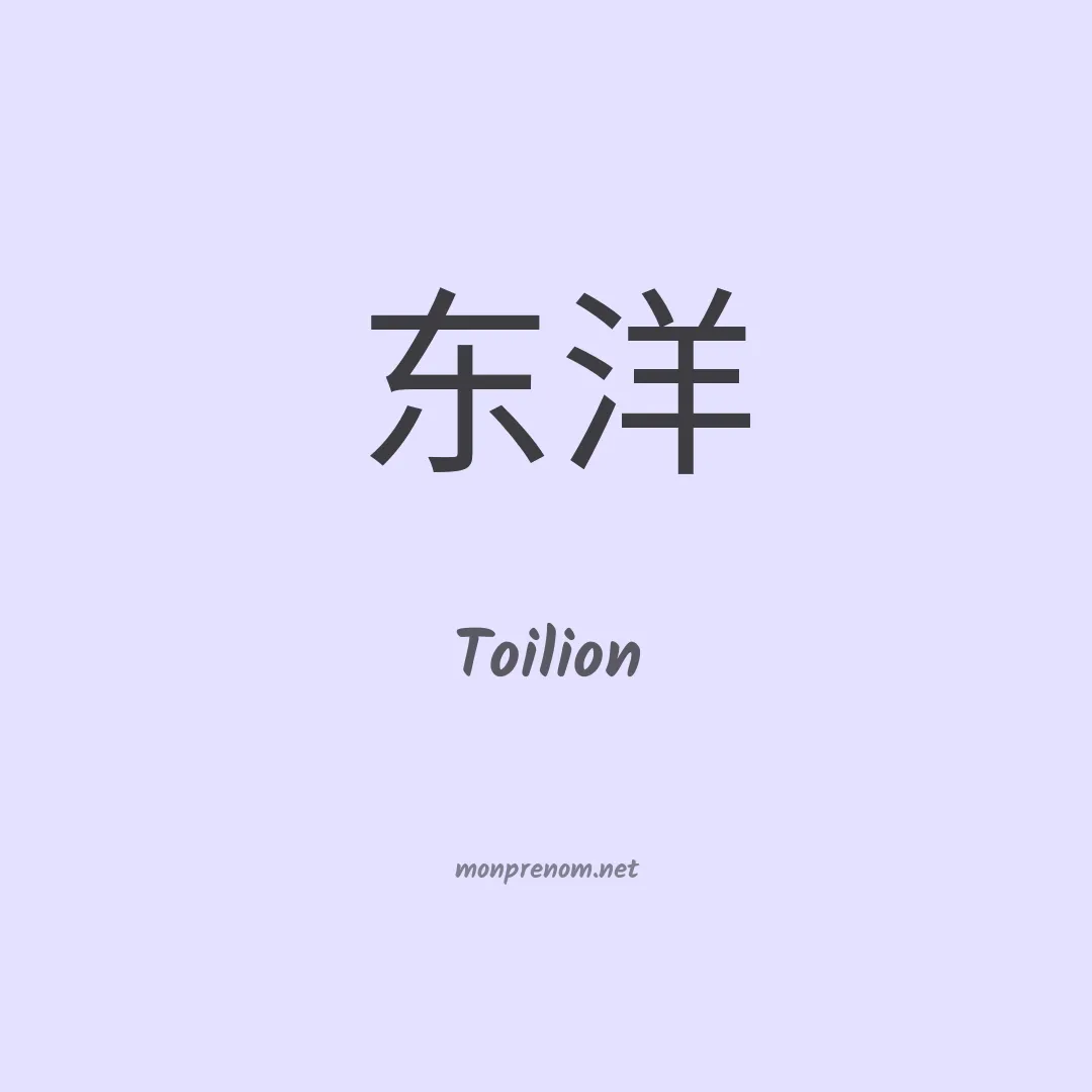Toilion en chinois
