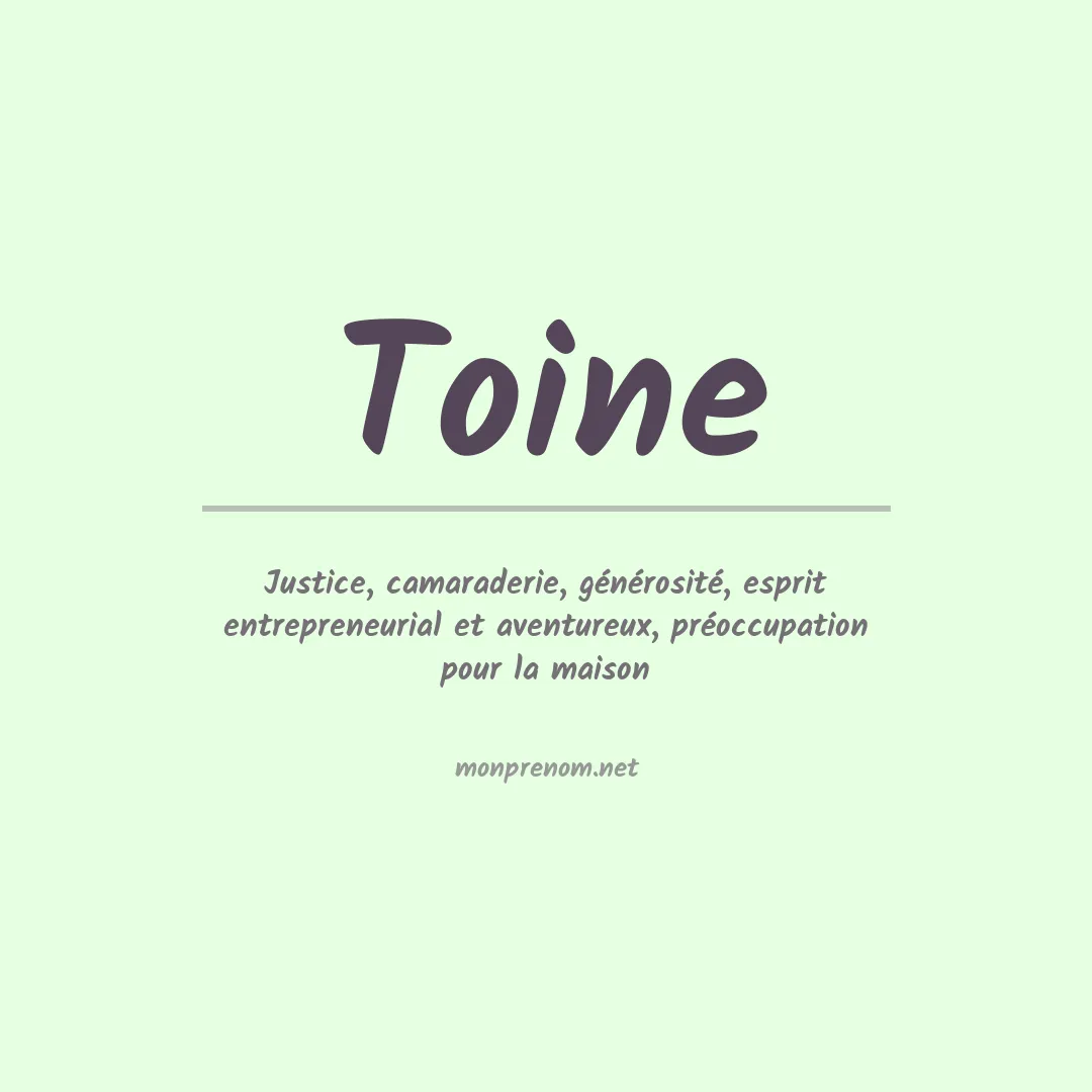 Signification du prénom Toine