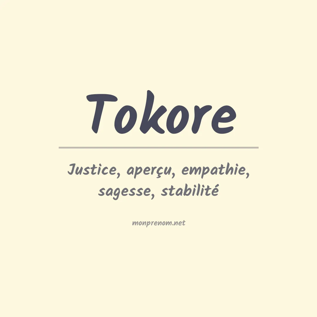 Signification du prénom Tokore