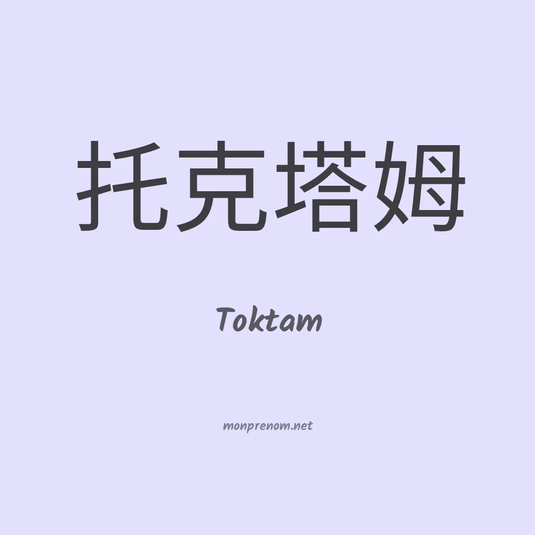 Toktam en chinois