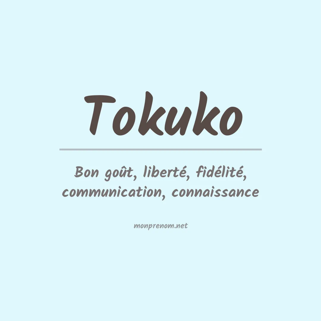 Signification du prénom Tokuko