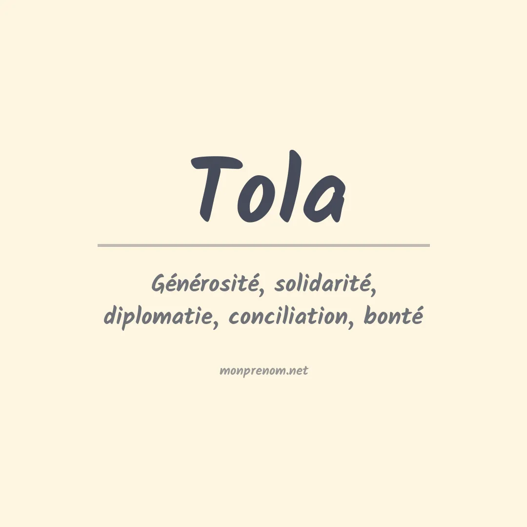 Signification du prénom Tola