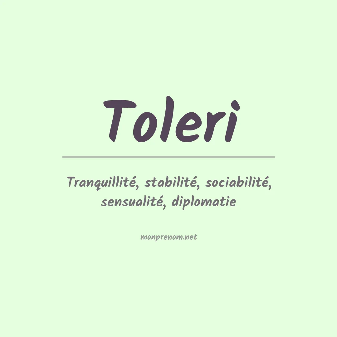 Signification du prénom Toleri