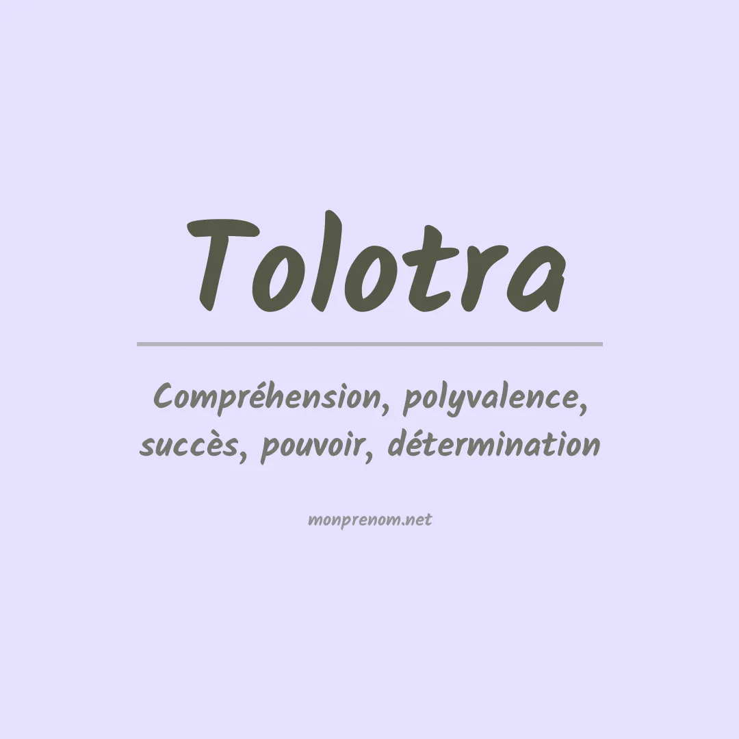 Prénom Tolotra