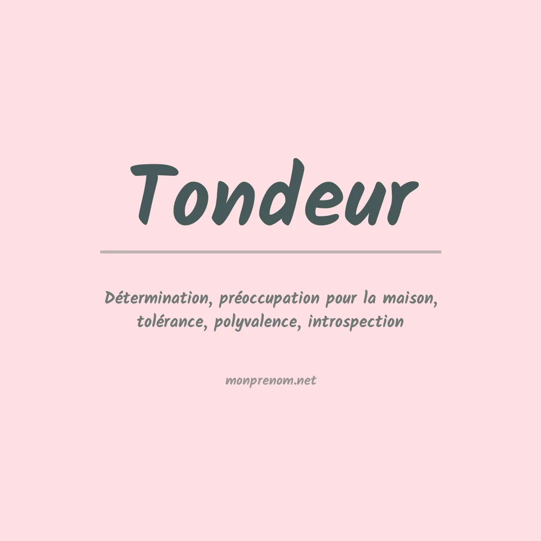 Signification du prénom Tondeur