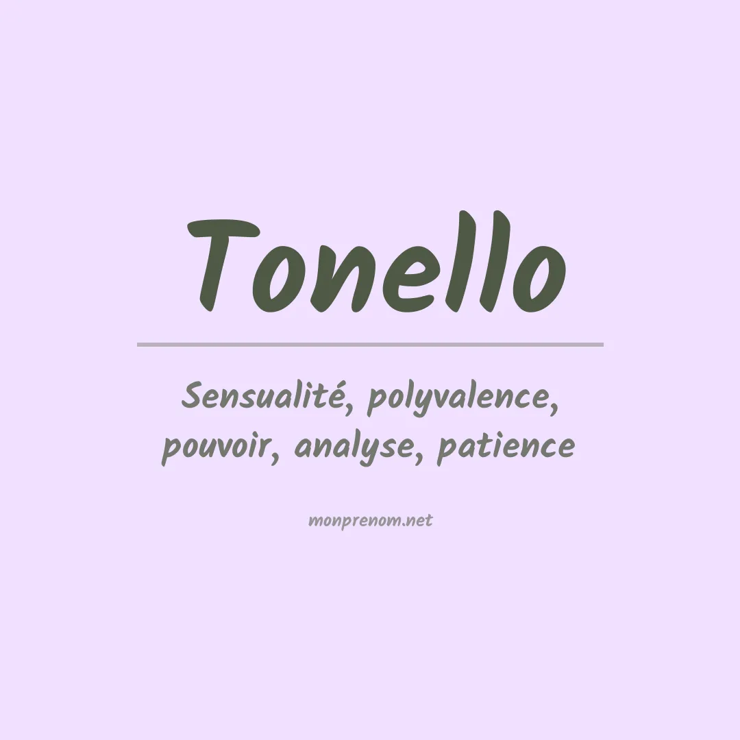 Signification du prénom Tonello