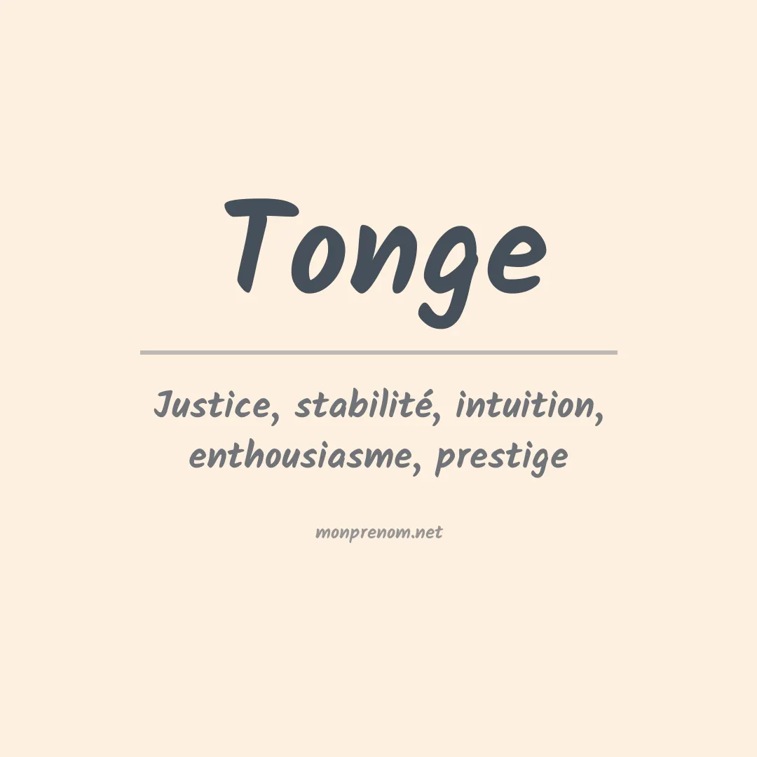 Prénom Tonge