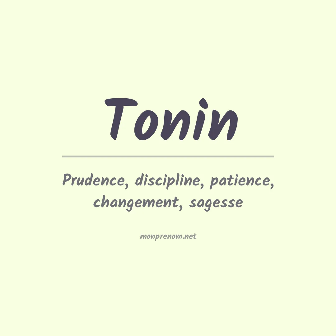 Prénom Tonin