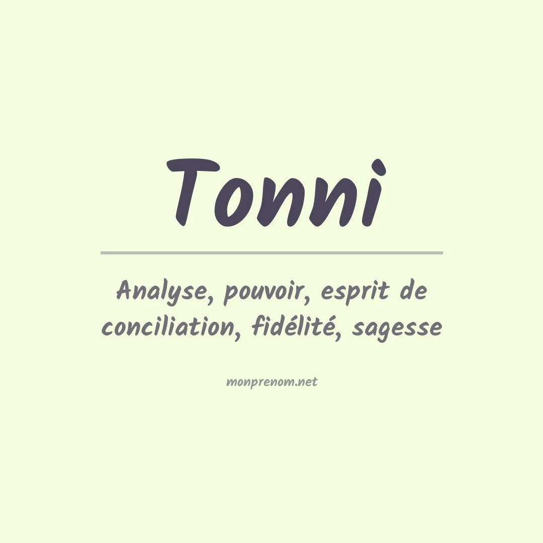 Prénom Tonni
