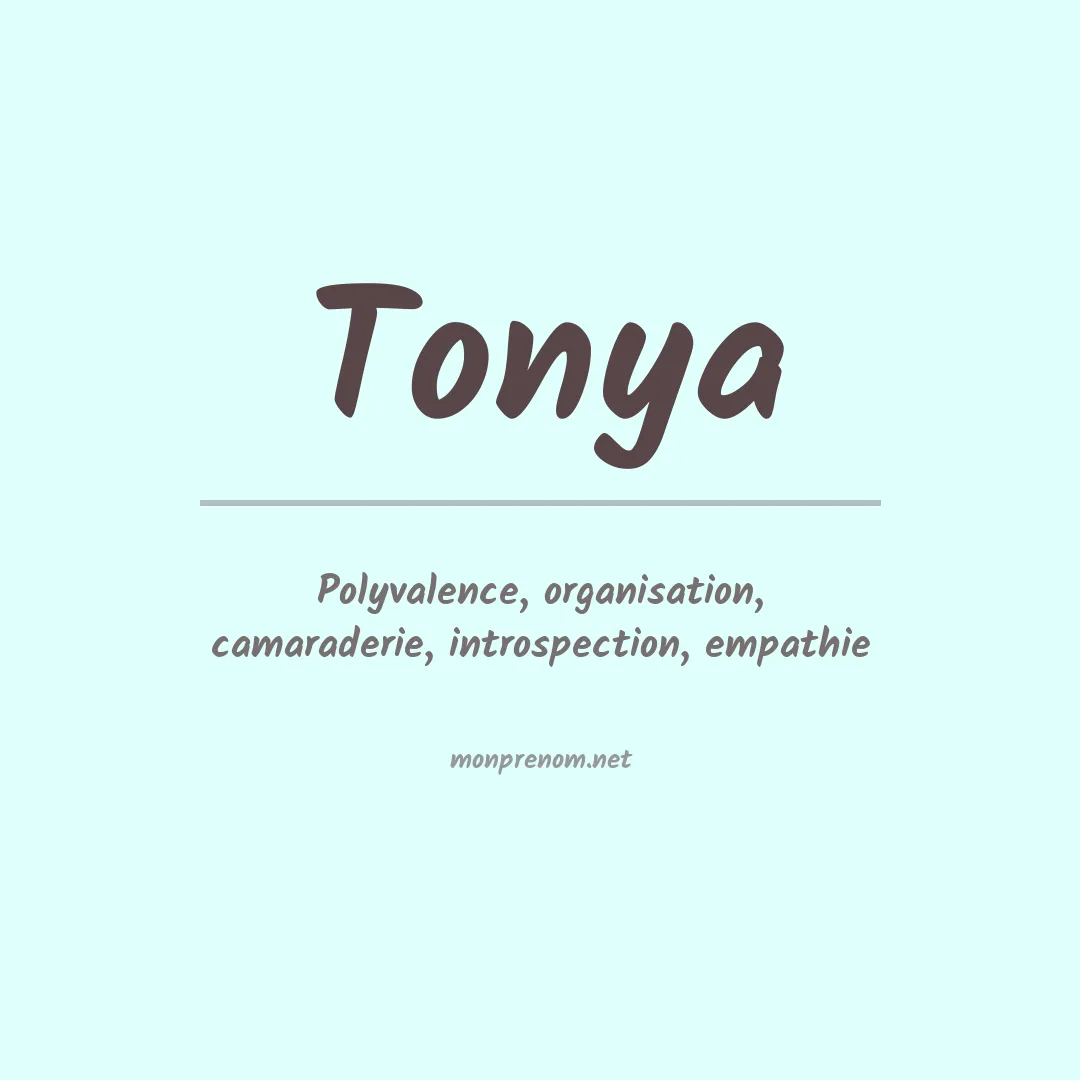 Prénom Tonya