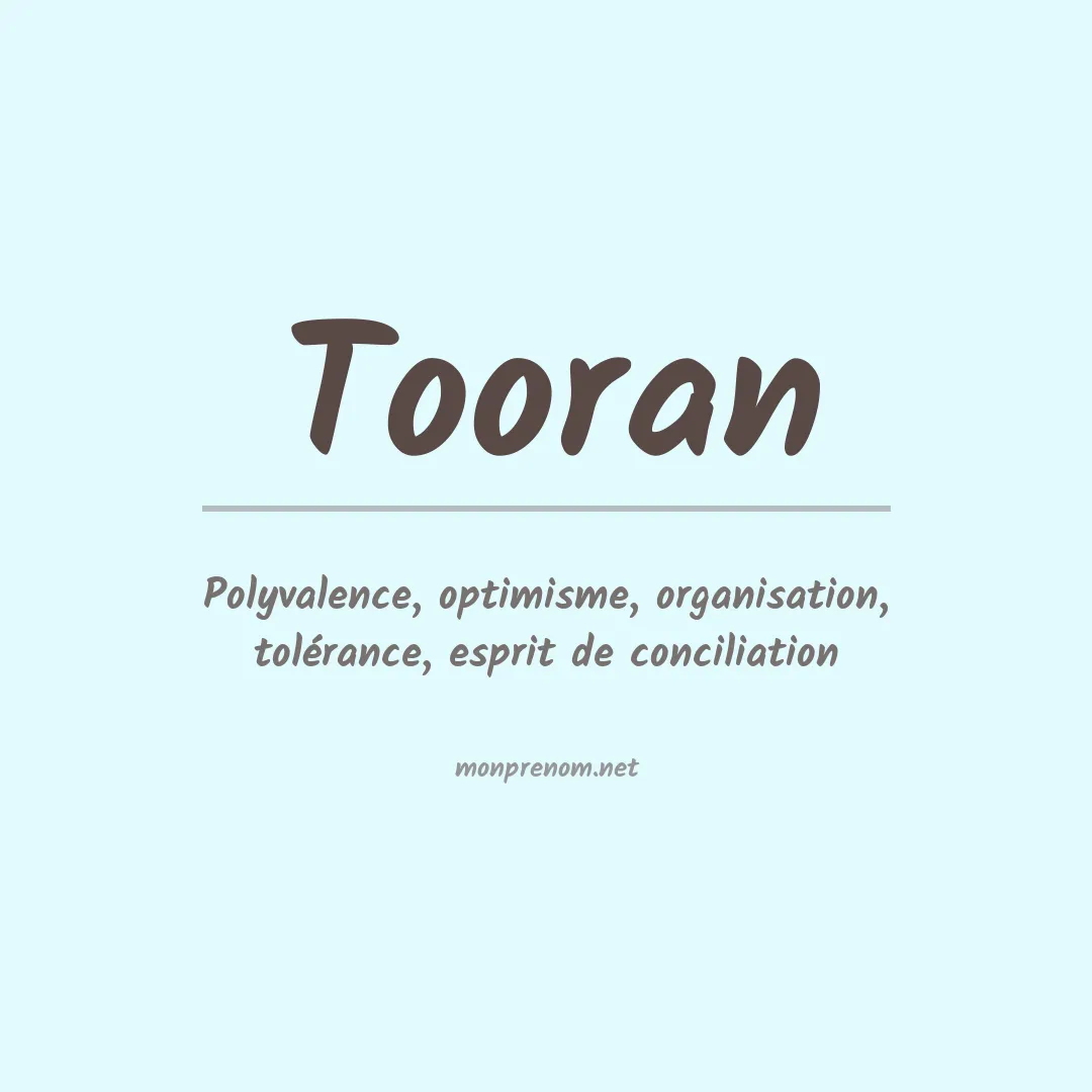 Signification du prénom Tooran