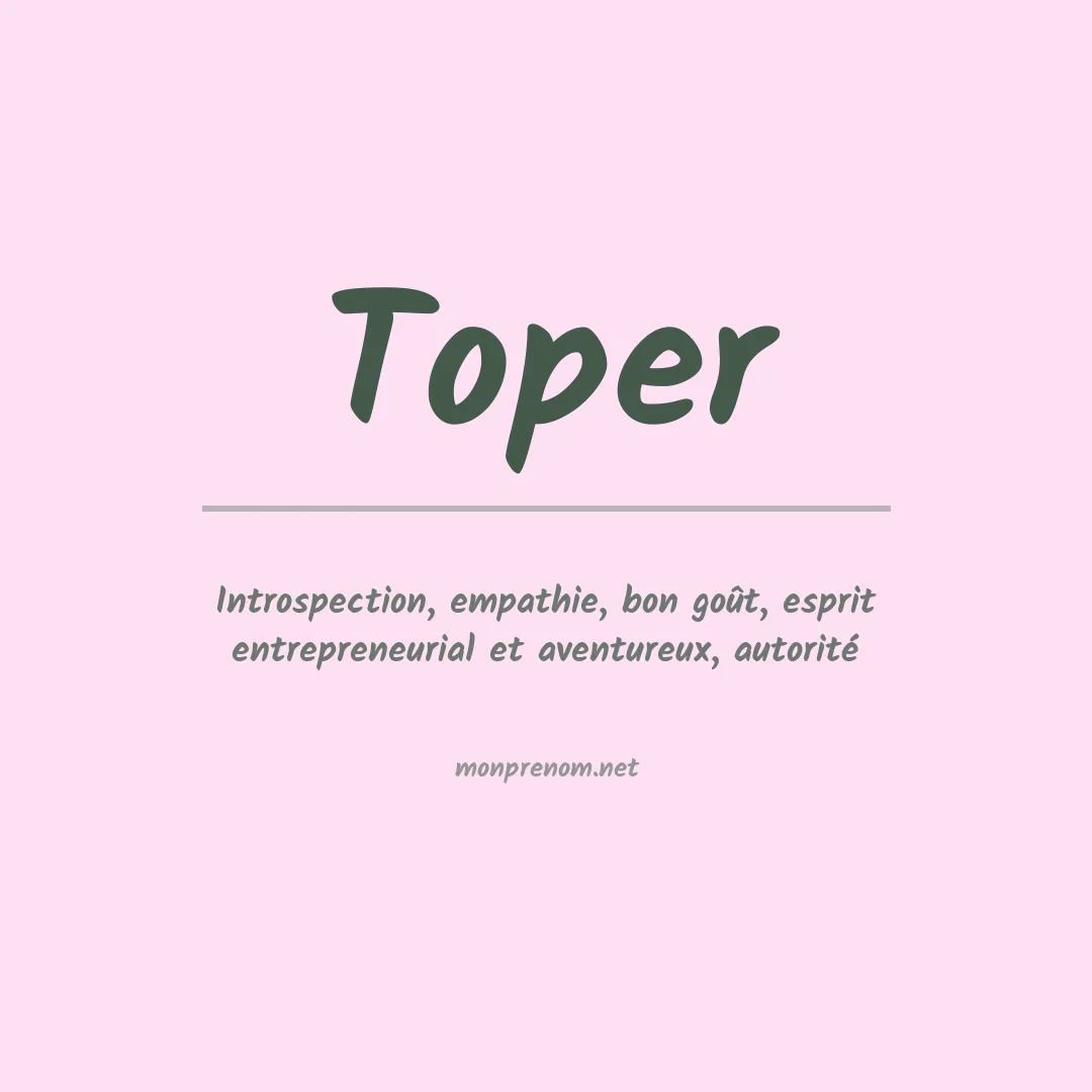 Signification du prénom Toper