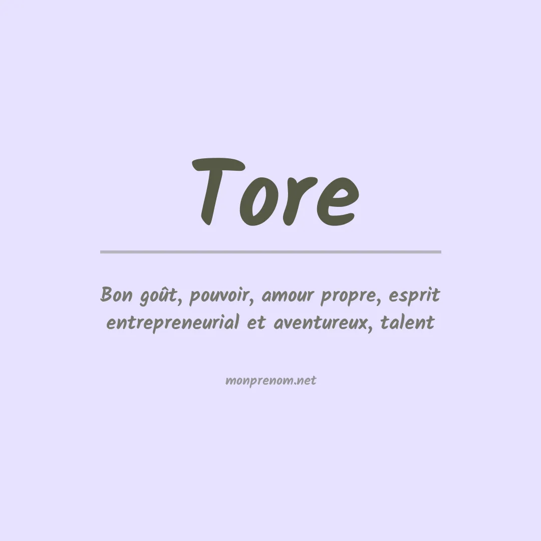 Signification du prénom Tore