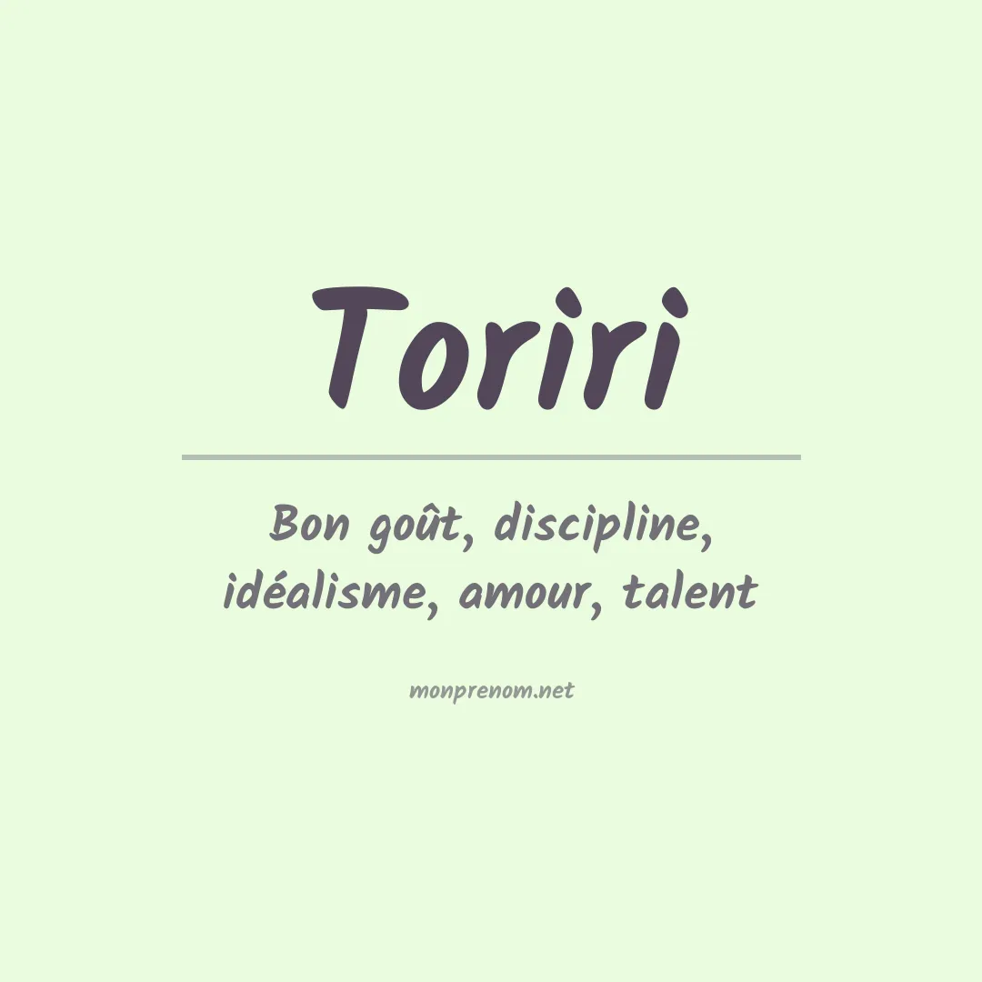 Signification du prénom Toriri