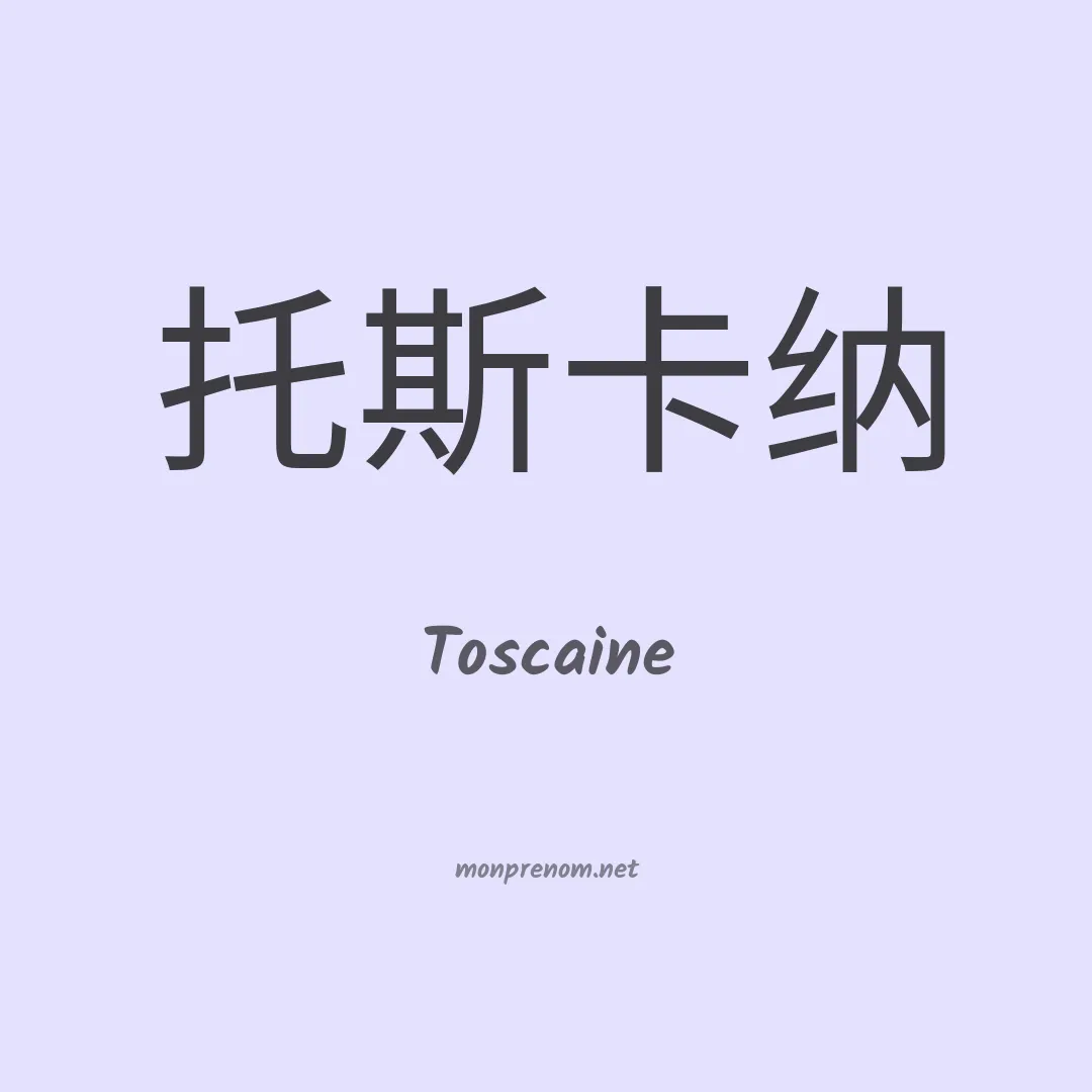 Toscaine en chinois